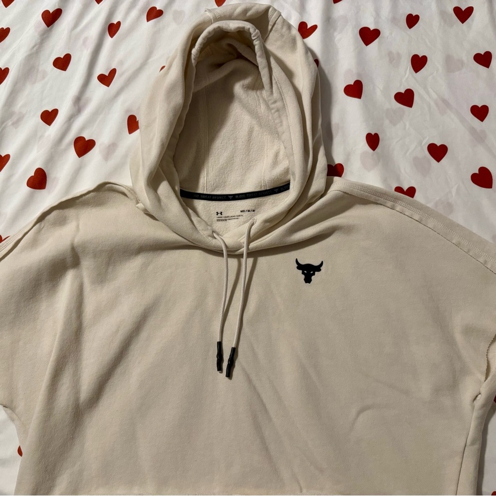 Under Armour Project Rock women’s medium Cream Hoodie
